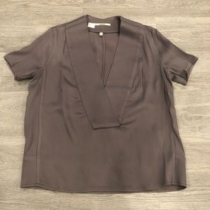 J Brand Linen Blend Deep V Neck Top Size S